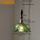 GobekUsa LED Pendant Lights with Blue Glass & Brass Knob Switch for Modern Home Decor