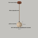 GobekUsa LED Pendant Lights Wood Home Decor Yellow Stone Globe Hanging Lamp