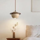 GobekUsa LED Pendant Lights Wood Home Decor Yellow Stone Globe Hanging Lamp