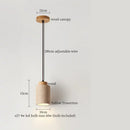 GobekUsa LED Pendant Lights Yellow Travertine Wood Hanging Lamp for Bedroom Dining Room