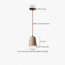 GobekUsa LED Pendant Lights Yellow Travertine Wood Hanging Lamp for Bedroom Dining Room
