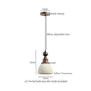 GobekUsa LED Pendant Lights Yellow Travertine Wood Hanging Lamp for Bedroom Dining Room
