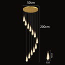 GobekUsa LED Pendant Staircase Chandeliers for Living Room - Modern Indoor Lighting