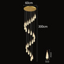 GobekUsa LED Pendant Staircase Chandeliers for Living Room - Modern Indoor Lighting