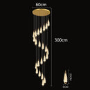 GobekUsa LED Pendant Staircase Chandeliers for Living Room - Modern Indoor Lighting