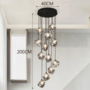 GobekUsa LED Pendant Staircase Chandeliers Hanging Light Indoor Lighting