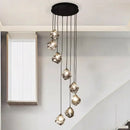 GobekUsa LED Pendant Staircase Chandeliers Hanging Light Indoor Lighting