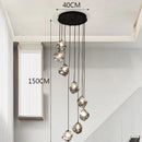 GobekUsa LED Pendant Staircase Chandeliers Hanging Light Indoor Lighting