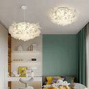 GobekUsa LED Petal Ceiling Chandelier for Living Room, Dimmable Round Bedroom Lamp