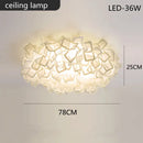 GobekUsa LED Petal Ceiling Chandelier for Living Room, Dimmable Round Bedroom Lamp