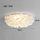 GobekUsa LED Petal Ceiling Chandelier for Living Room, Dimmable Round Bedroom Lamp