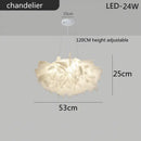 GobekUsa LED Petal Ceiling Chandelier for Living Room, Dimmable Round Bedroom Lamp