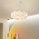 GobekUsa LED Petal Ceiling Chandelier for Living Room, Dimmable Round Bedroom Lamp