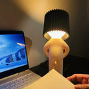 Yellow and red led pleats table lamp bedroom night light by Decorbites