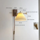 GobekUsa LED Pull Chain Wall Lamp - Modern Nordic Sconce for Bedroom & Living Room