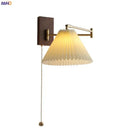GobekUsa LED Pull Chain Wall Lamp - Modern Nordic Sconce for Bedroom & Living Room