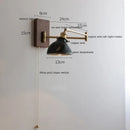 GobekUsa LED Pull Chain Wall Lamp - Modern Nordic Sconce for Bedroom & Living Room