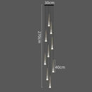 GobekUsa LED Rain Drop Chandelier Staircase Pendant Light Fixture Modern Nordic Design