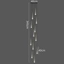 GobekUsa LED Rain Drop Chandelier Staircase Pendant Light Fixture Modern Nordic Design