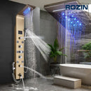 GobekUsa LED Rain Shower System with Swivel Massage Jet and Bidet Sprayer