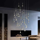 GobekUsa LED Rain Staircase Chandelier: Modern Nordic Design Indoor Lighting for Bar Island