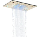 GobekUsa LED Rain Waterfall Shower Head with Remote Control and Color-changing LED - 50*35CM Square