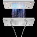 GobekUsa LED Rain Waterfall Shower Head with Remote Control and Color-changing LED - 50*35CM Square
