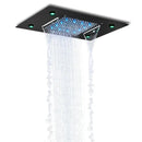 GobekUsa LED Rain Waterfall Shower Head with Remote Control and Color-changing LED - 50*35CM Square