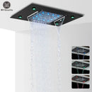GobekUsa LED Rain Waterfall Shower Head with Remote Control and Color-changing LED - 50*35CM Square