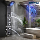 GobekUsa LED Rain Waterfall Shower Panel with Massage Jets and Bidet Sprayer