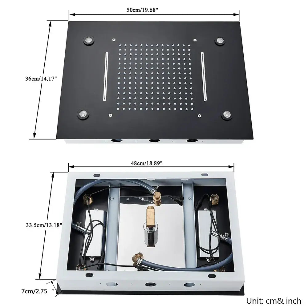 GobekUsa LED Rainfall Shower Head Ceiling Mount Large Size for Bathroom Shower, photo 6 of 7