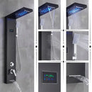 GobekUsa LED Rainfall Shower Panel Set with Temperature Screen and Hand Sprayer
