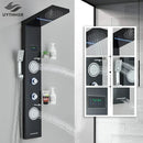 GobekUsa LED Rainfall Shower Panel Set with Temperature Screen System and Hand Sprayer