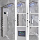 GobekUsa LED Rainfall Shower Panel Set with Temperature Screen and Hand Sprayer