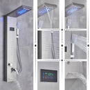 GobekUsa LED Rainfall Shower Panel Set with Temperature Screen and Hand Sprayer