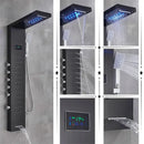 GobekUsa LED Rainfall Shower Panel Set with Temperature Screen and Hand Sprayer