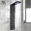 GobekUsa LED Rainfall Shower Panel Set with Temperature Screen and Hand Sprayer