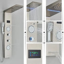 GobekUsa LED Rainfall Shower Panel Set with Temperature Screen System and Hand Sprayer
