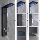 GobekUsa LED Rainfall Shower Panel Set with Temperature Screen and Hand Sprayer
