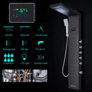GobekUsa LED Rainfall Shower Panel Set with Temperature Screen and Hand Sprayer