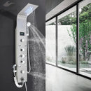 GobekUsa LED Rainfall Shower Panel System Black/Brushed Finish