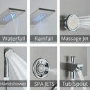 GobekUsa LED Rainfall Shower Panel System Black/Brushed Finish