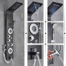 GobekUsa LED Rainfall Shower Panel System Black/Brushed Finish