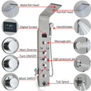 GobekUsa LED Rainfall Shower Panel System Black/Brushed Finish