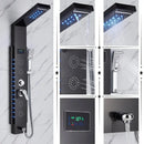 GobekUsa LED Rainfall Shower Panel System Black/Brushed Finish