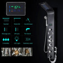 GobekUsa LED Rainfall Shower Panel System Black/Brushed Finish