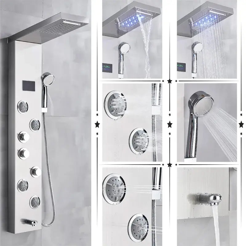 GobekUsa LED Rainfall Shower Panel System with Temperature Screen & Massage SPA, photo 13 of 16