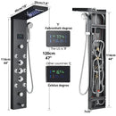 GobekUsa LED Rainfall Shower Panel System with Temperature Screen & Massage SPA