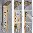 GobekUsa LED Rainfall Shower Panel System with Temperature Screen