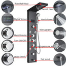 GobekUsa LED Rainfall Shower Panel System with Temperature Screen & Massage SPA